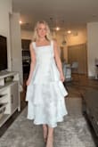 I ordered this dress along with 2 other dresses from Lulus for my bridal shower. I ended choosing a different option but this one was so cute and would be perfect for any bridal event!! Super cute and flattering! - Kelli W.