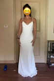 This dress is perfect for a simple yet elegant style! Not married yet, but I knew it was just what I wanted when I tried it on. I ordered the size M
I'm a 32A bust, 27 waist and 40 hip/butt. There is some stretch for the hip area, but it fits like a glove on my body! I'll probably get it hemmed as it's a bit long, but the fit is perfect. Adjustable straps don't look bad either. LOVE! - Elisha H.