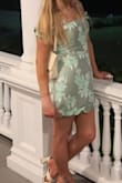This dress was absolutely perfect. I got so many compliments! The jacquard fabric is thick and fitted, so it was great for my little belly lol - Chelsi D.