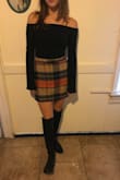 Such a great skirt! Fits great (I got a size S- I'm 5'5" and it's not too short) and I've already worn it 3 different ways- to work with a professional top, a Black off the shoulder top, and with a casual t-shirt tucked in! Excited to where it in the fall. - Adelyn G.