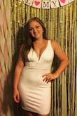 The fabric is nice and thick so you don't have to worry about it being see-through. Perfect length for me also! - Jacquelyn K.