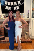 Wore this to my bridal shower and felt so pretty in it. It was a little tight on my chest and had to pull it up a bit, but otherwise it was snug and flattering. - Lindsey L.