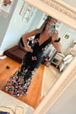 I didn't end up keeping this dress, but I really did love it. Unfortunately, the dress was just a little bit long on me and would've needed a lot of alterations, and I didn't have time for that with the event that I had on some reviews. People said that the pattern didn't match the picture, and I agree that the top part of the dress might not look like the one that the model is wearing. I did, however, get lucky with this one. It was very close to the one on the model and had flowers going up the bust. Although I did not keep this dress for the event that I just had, I am considering purchasing it again when I have more time to get alterations done. - Michelle N.