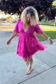 The dress is super cute, fun, and fits true to size. The material is light, perfect, and flowing. I love it. - Patricia O.
