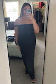 This dress exceeded my expectations. It looks better in person and is so comfortable. I'd say it's true to size with a bit of stretch. - Nelly H.