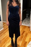 So elegant and feminine and flattering. I really enjoy wearing it. The zipper is cheap, but for the price of this velvet beauty, I'll deal with a stubborn zipper. - Marline K.