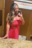 Wore this dress for a fancy business event and got so many compliments! I styled it with a little chain belt, and it brought it all together. The double layer made it slightly warm to be in, but also made me feel very confident and beautiful. - Jewels K.