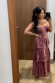 Got so many compliments, the color was gorgeous, and fit perfectly. Since I am short, it was more of a full length instead of midi. Worked great for a semi formal wedding. - Lily C.