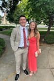I wore this dress as a guest for a summer wedding. The dress was beautiful I received so many compliments. The color is just pictures. The fit is the perfect mix of not too tight, not too loose. I ordered this dress in two sizes. I ended up wearing the XS as seen in picture. - Rachel D.