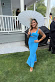 I absolutely loved this dress! I received so many compliments. The fit, material, color -everything! I hosted at my lakefront home and the blue played off the water quite lovely. - Cynthia O.
