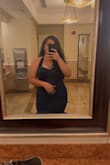 I think this dress was beautiful, but I am curvy specifically in my bottom, and the dress couldn't accommodate my curves. The dress and slit always felt like it was off-center. - Dejah F.