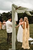 This dress was perfect for my daughter's summer outdoor garden wedding. Soft, light, flowery, and fit beautifully, either draped neckline and lower cut open back - Sharon B.