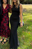 This dress is great quality with a nice thick fabric that fits so well on my body. The only complaint is that it was quite long, so I had to get several inches taken off at the bottom, but it was worth it for the price and quality of the dress. I wore this to a wedding last year and plan to wear it for another one this year! - Kathryn B.