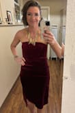 I loved this dress for the NYE party we went to. I helped with the food for several hours, back and forth to the kitchen and up and down stairs. The dress didn't slip or shift. I wish I had more occasions to wear it. - Jessica B.