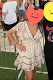I bought this dress for a country concert, and it looked so cute with a pair of boots. As other reviews stated, the top of the dress is pretty loose for someone who has a smaller chest. I just bought a cute lacey bralette to wear underneath to fix that problem :). - Eva Q.