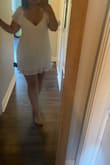 I tried on with black underwear and could see them. Will be wearing beige undergarments and should be fine. 

Love the fit, very flattering. - Zoe J.
