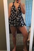 This romper is great for the spring and summer and the best part is I can wear it a different way every time! Shorts part is nice and loose, great for someone who carries their weight in their lower half. Only trouble is figuring out how to put it on but there's a lot of online tutorials for that - Sarah S.