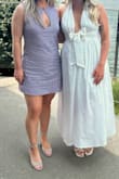 I really lucked out finding this dress last minute for my friend's bridal shower. It fit like a glove, and I got so many compliments on it. The only bad thing about it is that even after being steamed, as soon as I sat down in the car/the shower, it wrinkled SO bad and stayed that way. I can't see it in photos. - Claire M.