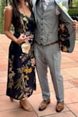 The dress fits great and is very comfortable. It was a little longer than I expected, and I might have hemmed if I had time, but it was fine. - Maddie G.