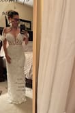 The photo says it all!! Everyone reacted with WOW! I couldn't be more excited and happy about this dress for my wedding rehearsal. I'm even thinking about wearing it as a second wedding dress. It's just absolutely sexy and stunning!!! Con: runs a lil long. Solution: wear heels :) - Ashley C.