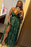 This dress was everything. I got so many compliments. The green looked amazing on my skin. Only problem was the breast area was a little tight, so these girls were out! This is the second dress I have bought and I'm convinced! - Kerstin S.