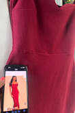 Beware!!! It is not the red shown online. Definitely more of a dark burgundy wine color. - Brooke C.