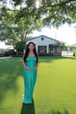 Loved the flowy/flare aspect of it, gave me the extra belly room I needed!! I usually wear a medium (pre-pregnancy), and I ordered a size medium since the waist was listed as "not fitted". The length is a little long, but ALL formal dresses fit me long anyway, since I stand at 5'2, shorty cakes over here. I'm really pleased with this and hope to wear it again in the future!!! I got tons of compliments and even called a goddess, hehe - Nelida N.