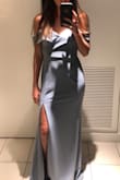 I ordered it last minute for a wedding, I usually wear a small but I was concerned about it being too tight in the hip area and too short length wise. I made the mistake of ordering a medium and having to pay an arm and a leg to get it hemmed and take in in time for the event. Moral of the story: it would've been perfect in my actual fit. - Samantha C.