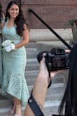 Beautiful dress! Many asked where I got it from! There's no stretch to it so make sure to get your size. I got a size large. I'm bigger on the hips and booty. I was a bridesmaid! - Crystal R.