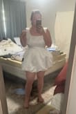 Super cute and girly. It was small on me and I usually go between a medium and a large. Straps were big - Maren H.