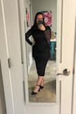 This dress fits so perfectly! Dress is very stretchy and forms right onto you! Length on me (5'1") is perfect! I wish I could have this dress in all the colors!! Love the slit in the back!! Makes the butt look so good!!! - Kayla J.