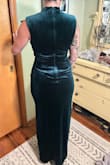 Gorgeous emerald green color. Fit is great. Keep in mind the chest area will fit loosely, but that's as intended. Bunching of fabric hits in all the right places. Truly cannot wait to wear this in the fall. - Megan H.