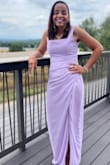 This was a perfect dress for me as Mother-of-the-Bride. It fits absolutely perfectly. The color is truly amazing, and it looked completely stunning on me. I absolutely LOVE this dress! - Sharron B.