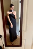 I bought this for a formal wedding later this month. It fits really well, and the silicone lining helps it stay in place on the top. The scarf combination is soooo cute. Material is a little on the thinner side, but not see through, and so comfortable. Love!! - Kaitlin M.