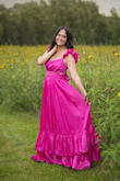 My daughter ordered this last minute for Senior Pictures and absolutely LOVES it! The quality is exceptional, color is gorgeous, and the style is so flattering on all body types. We would 100% recommend buying this if you are looking for a floor length dress for any occasion! - Sara K.