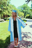 Wore for my college graduation. The length was great - just at the knee. Didn't slide up much when walking. Fits tight but the material doesn't make you feel super constricted. Just enough of a v-neck to bring a little sexy without being super revealing. - Brianna L.