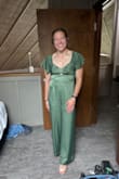 This is SO cute!! I am short, so I had to get it hemmed, but otherwise it was perfect! I was super comfortable in it, loved the open back, and the material was very nice. - Holly B.
