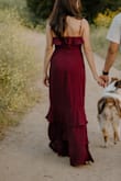 I wore this for an engagement shoot and the pics came out amazing! The fit was perfect and loved the delicate flowyness of the dress. I paired it with chunky heels and loved the entire outfit. - Sina C.