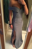 Great dress! Gorgeous! I returned because it was too long and I needed to be able to dance. The off the shoulder makes it difficult to dance with my arms in the air. - Jackie K.