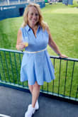 Love, love. Love this dress.  Wore it to a work event at a golf tournament.  Got compliments all day!  Perfect length, fun and flowy. Added a belt for some pop! - Mary F.