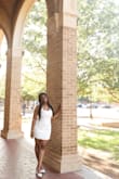 I got the dress for graduation, and it fit pretty well, but a bit snug in the busy area. It looked so pretty and I am obsessed with how the florals appeared on the dress. I got a ton of compliments. I felt super stylish. - Julieta N.