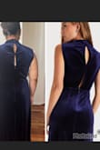 The style is off from the picture shown on the site. The zipper is misplaced and open enclosures on back are not as pictured. The dress looks faulty! In the picture, the zipper stops at the waistline and stitching area. You can see on my daughter where the zipper extends beyond the waistline, past the stitching line, and up her back. Definitely does not look the same at all. - Kalicia N.
