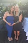 This dress has so much stretch and was the most comfortable to wear during my third trimester!!! Got so many compliments. I am normally a small/medium depending, but I sized up to a large and loved it! - Morgan P.