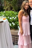Perfect summer dress for black tie wedding! Ran long but was so fun and girly. Ran long - Erica S.