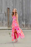 The dress was so beautiful in my senior pictures. The colors were gorgeous, and the movement and the flow of it was amazing. The only slight negative is you can't wear a regular bra, and the bust area gaped a bit, so if you're not large in the chest, you need to get creative with tape and sticky bras - Amy W.