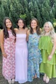 This dress was such a gem! I initially got a medium, but sized down because it was stretchier overall. A bit see through, so be aware of that when considering under garments. Would recommend this and wear it again and again! Received so many sweet compliments - Kyra N.