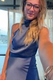 Beautiful asymmetrical dress, love the material. So many compliments. Great dress for little boobies and/or small waist (if you have hips, this dress will work well). Also LOVE the length! - Kaiti J.