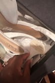 Ellandra White Satin Rhinestone Bow Ankle Strap Pumps