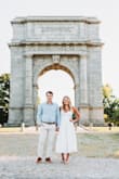I wore this dress for my engagement photos, and it turned out perfectly! I'm usually a small or medium, and the medium fit everywhere was just a little bigger in the bust (I am a 34B typically). - Lauren M.