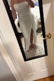 This was the first dress I tried on and ended up being the one I picked. It flatters my curves, and since I'm on the larger side, I was worried it would highlight my stomach. It fits like a glove and I feel so confident in it! Can't wait to wear this to my wedding. - Nicole E.